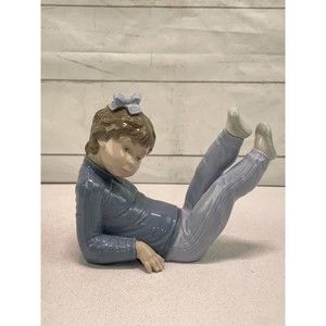 Rare Vtg Zaphir early LLADRO 7in  Girl Exercising 1981 Figurine Made in Spain